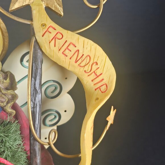 Vintage 2000 Demdaco Angel Christmas Figurine. Friendship/Joy/Peace. Signed - Picture 5 of 12